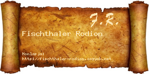 Fischthaler Rodion névjegykártya